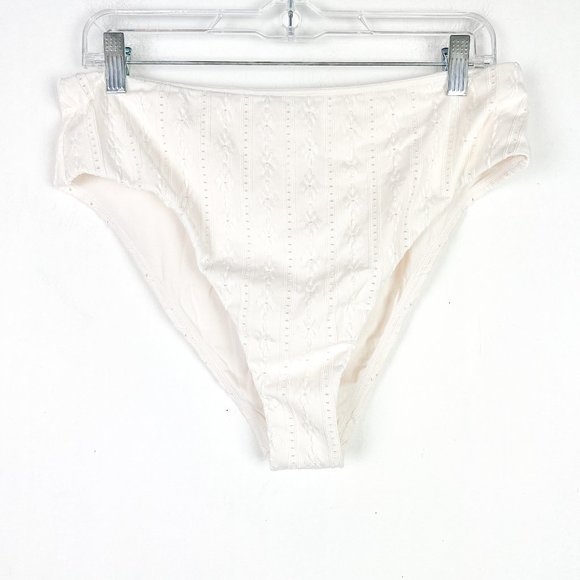 NWT Andie Swim The 90s High Waisted Bottom Coco Cream Eyelet Size XL NEW - Picture 2 of 13